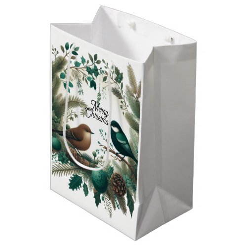 Woodland Birds and Branches Holiday  Medium Gift Bag