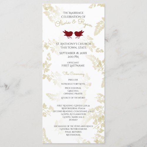 Woodland Birds and Gold Foliage Red Program