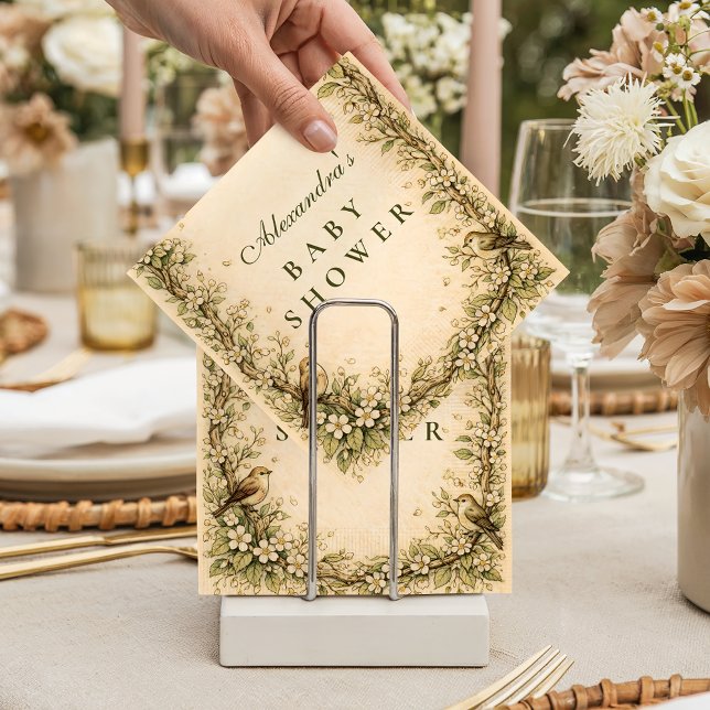 Woodland Birds Storybook Baby Shower Napkins (Creator Uploaded)