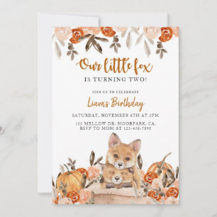 Woodland Birthday, Any Age, Fox, Animal Invitation