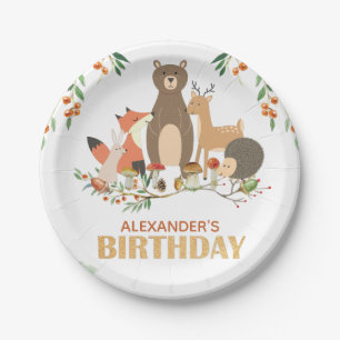 Woodland Birthday Forest Animals Paper Plates