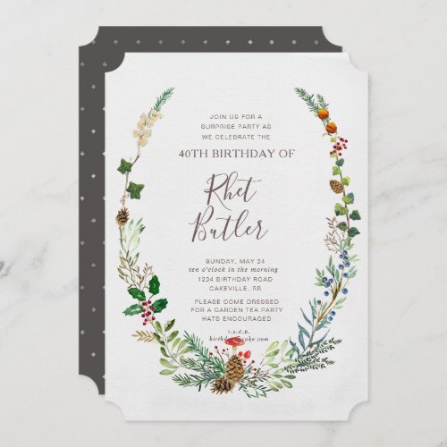 Woodland Birthday Invitation Any Age Milestone