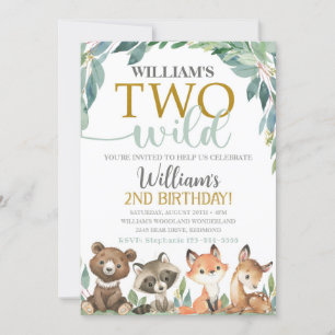 Woodland Birthday Invitation Two Wild Invitation
