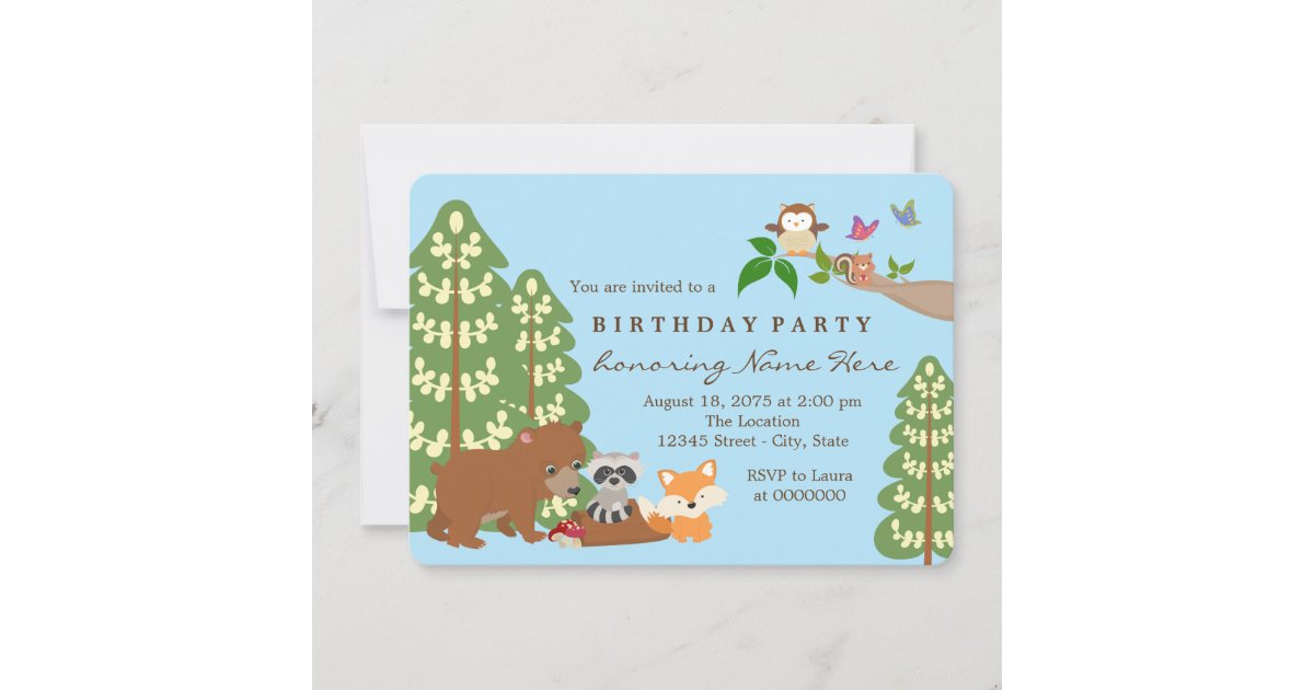 Woodland Birthday Party Invitation | Zazzle