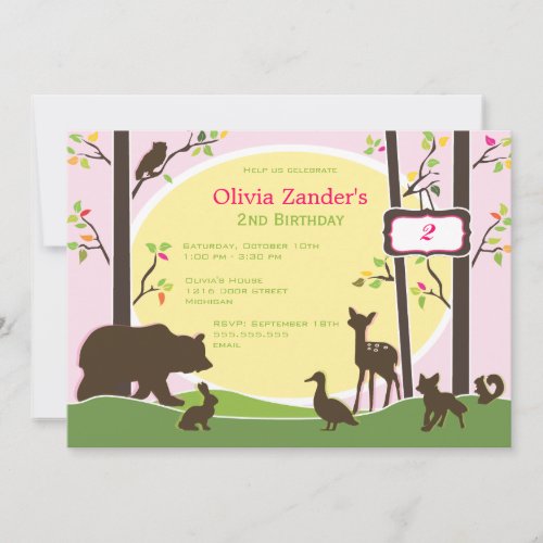 Woodland Birthday Party Invitation