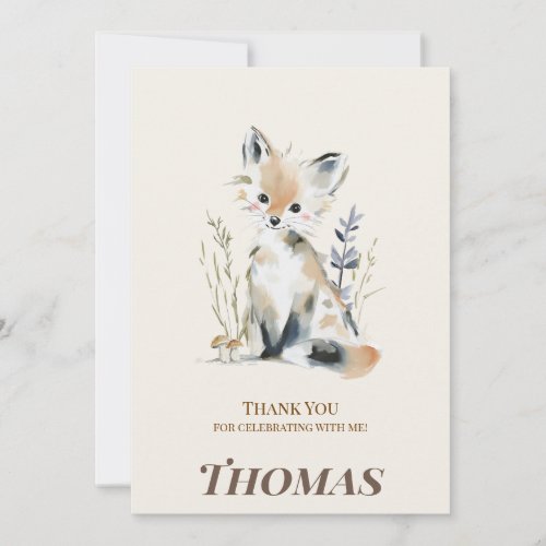 Woodland Birthday Thank You Card
