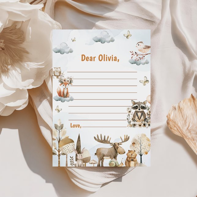 Woodland Birthday Time Capsule Note Message Card (Creator Uploaded)