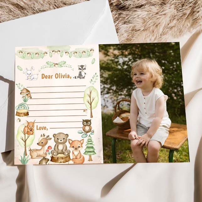 Woodland Birthday Time Capsule Note Message Card (Creator Uploaded)