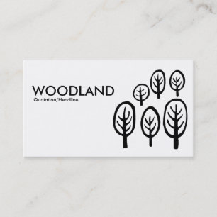 Woodland - Black and White Business Card