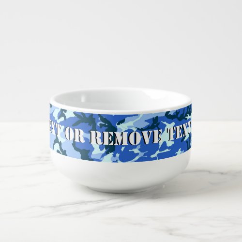 Woodland Blue Camouflage Soup Mug