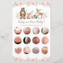 Woodland Blush Floral Baby or Beer Belly Game