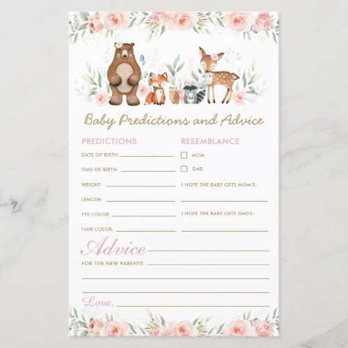 Woodland Blush Floral Baby Predictions and Advice