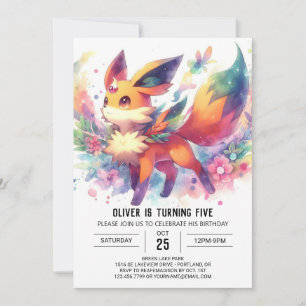 Woodland Boho Fox Birthday Invitation