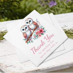 Woodland Boho Rustic Country Owl Wedding Napkins