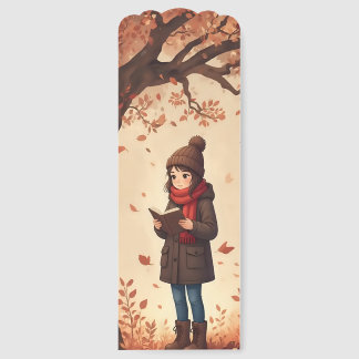 Woodland book loving girl bookmarks