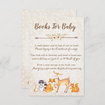 Woodland Book Request Card  Books For Baby Invitation by YourMainEvent at Zazzle