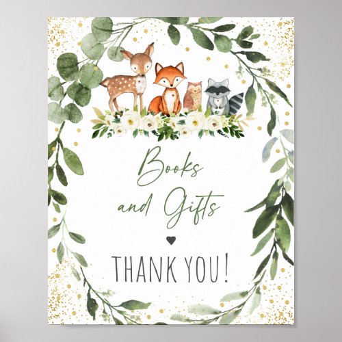 Woodland Books  Gifts Baby Shower Sign