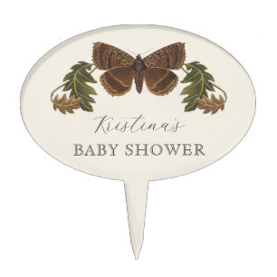 Woodland Botanical Gender Neutral Baby Shower Cake Topper