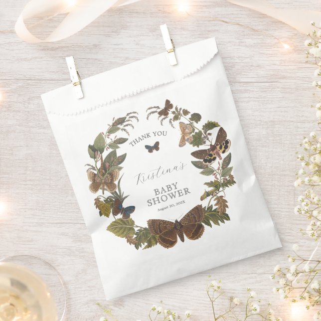Woodland Botanical Gender Neutral Baby Shower Favor Bag (Clipped)