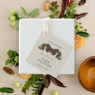 Woodland Botanical Gender Neutral Baby Shower Favor Tags