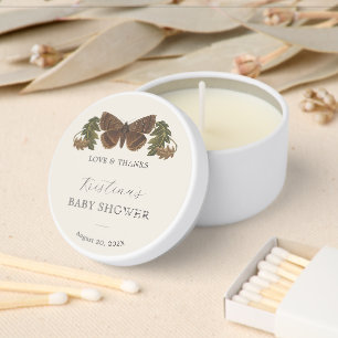 Woodland Botanical Gender Neutral Baby Shower Mini Candle Favors
