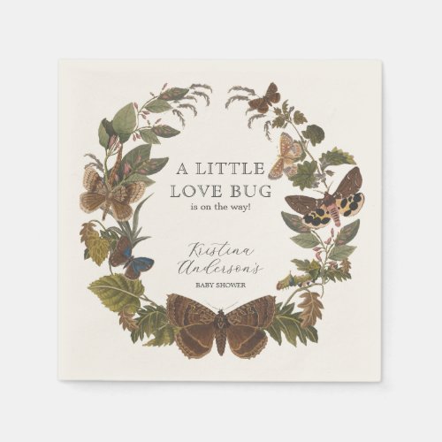 Woodland Botanical Little Love Bug Baby Shower Napkins