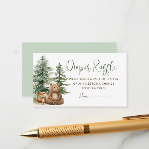 Woodland Boy Adventure Baby Shower Enclosure Card