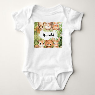 Woodland Boy Baby Shower Baby Bodysuit