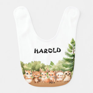 Woodland Boy Baby Shower Bib