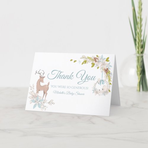 Woodland Boy Baby Shower Thank You Card