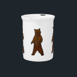 Woodland Brown Bear Grizzly Bear Beverage Pitcher<br><div class="desc">This nifty pitcher is perfect for bringing to your cabin or bringing some of the rustic outdoors inside your home. This pitcher features a grizzly bear,  hand-drawn in marker and finished digitally.
Original Artwork by Wilderness Store</div>