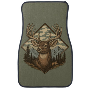 Woodland Buck on Camo Car Mats