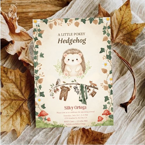 Woodland budget Hedgehog Greenery baby shower