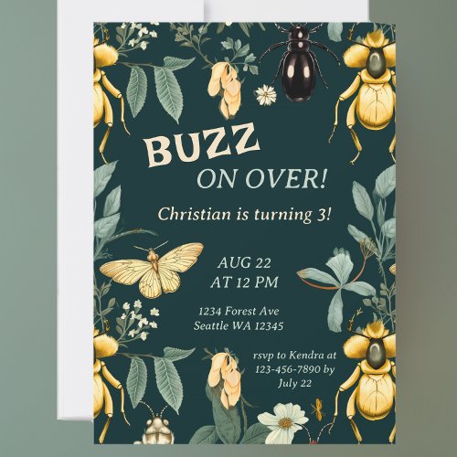 Woodland Bug Forest Buzz Birthday Invitation