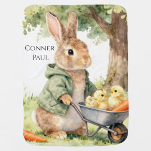 Woodland Bunny Baby Shower Blanket