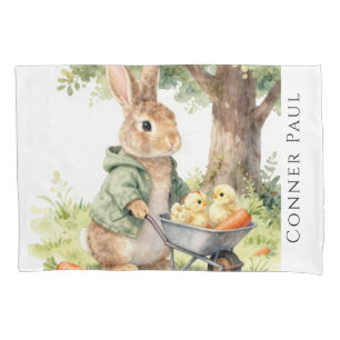 Woodland Bunny Baby Shower Gift Pillow Case