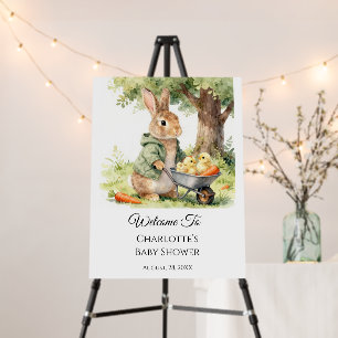 Woodland Bunny Baby Shower Welcome Sign