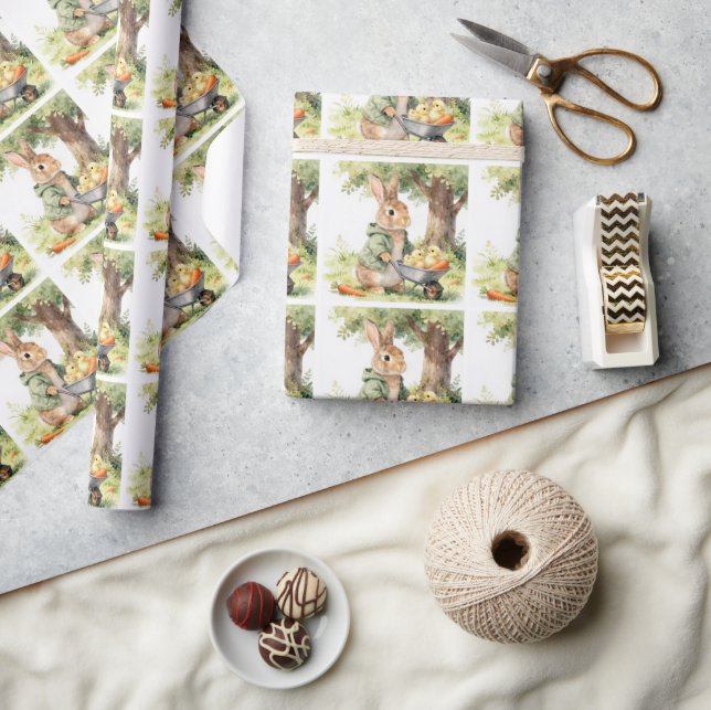 Woodland Bunny Baby Shower Wrapping Paper (Crafts)