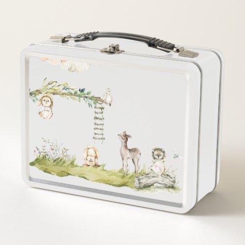 Woodland bunny girl storage  metal lunch box