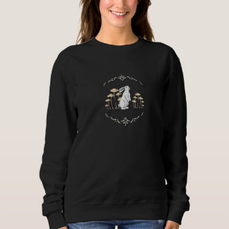 Woodland Bunny Rabbit and Mushrooms   Sweatshirt
