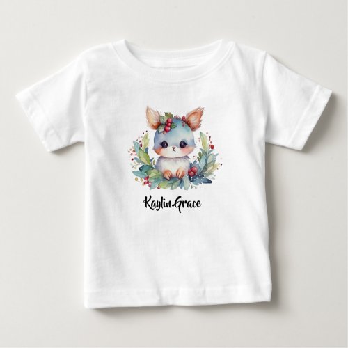 Woodland Bunny Rabbit Personalized  Baby T_Shirt
