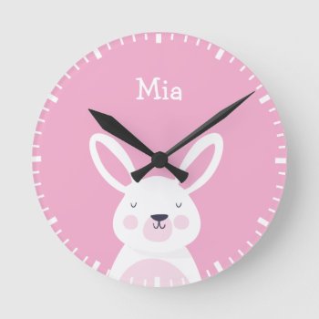 Woodland Bunny Rabbit Wall Clock by OS_Designs at Zazzle