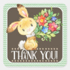 Cute Bunny Rabbit Flowers & Butterflies Classic Round Sticker | Zazzle.com