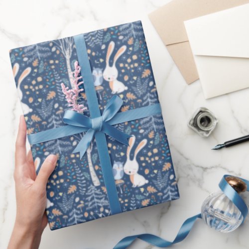 Woodland Bunny Winter Wrapping Paper