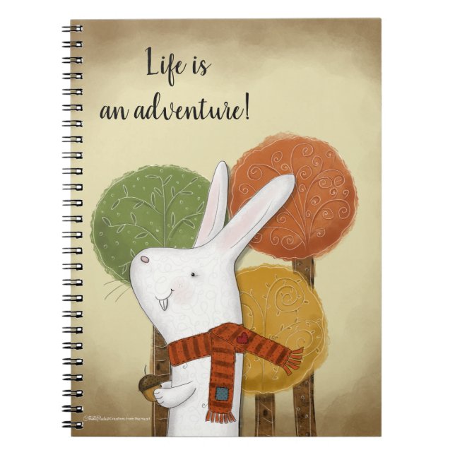 Woodland Bunny with Acorn Notebook (Front)