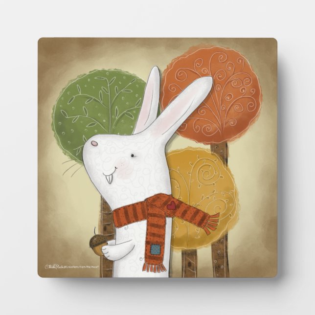 Woodland Bunny with Acorn Plaque (Front)