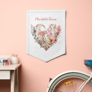 Woodland Butterfly Custom Kids Pennant