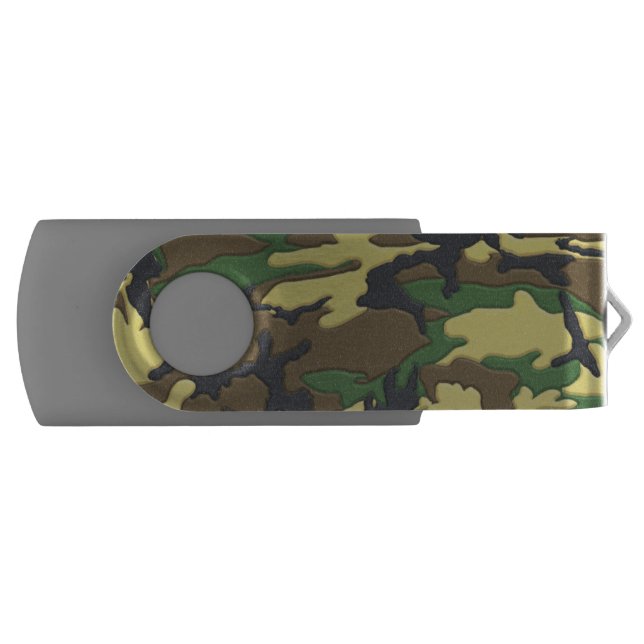 Woodland Camo Camouflage USB Flash Drive (Front)