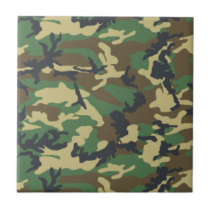 Woodland Camo Ceramic Tile