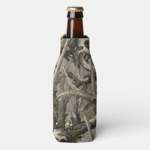 Woodland camo deer head bottle cooler